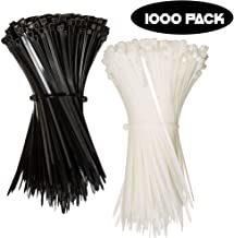 Self-Locking 6+8+12-Inch Nylon Cable Ties (Tie Wraps, Zip Ties) in Black and White