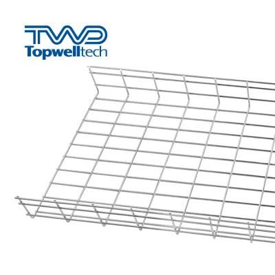 Fireproof Straight Wire Mesh Cable Tray Steel Electro Zinc Plated Cable Trays