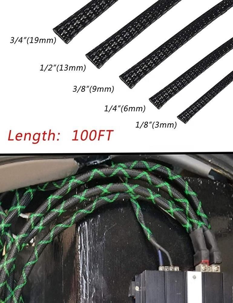Factory Supplied Auto Wire Cable Lot Sleeving Sheathing 10m Pet Expandable Braided Sleeve