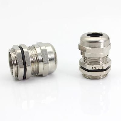 Watertight Brass Nickel Plated Cable Gland Pg9 Pg11 Cable Gland Strain Relief