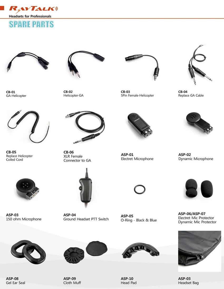 Ga to Helicopter Adapter Cable for Aviation Headset