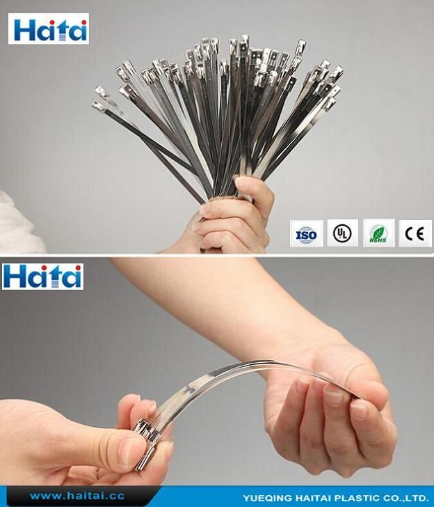 100PCS 6 Inches Stainless Steel Exhaust Wrap Coated Locking Cable Zip Ties