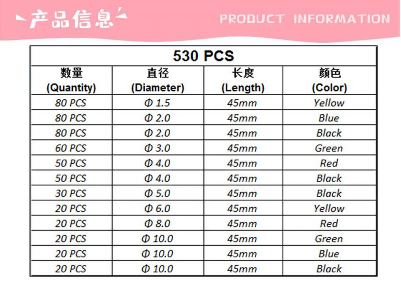 530PCS 2: 1 Heat Shrink Tubing, 5 Color 8 Size Tube Sleeving Wrap Cable Wire for Electrical Wire Cable Wrap Assortment Electric