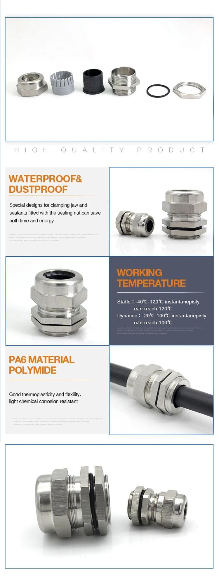 SS304, M, Pg Type Thread Metal Brass or Stainless Steel Material Cable Gland SS316