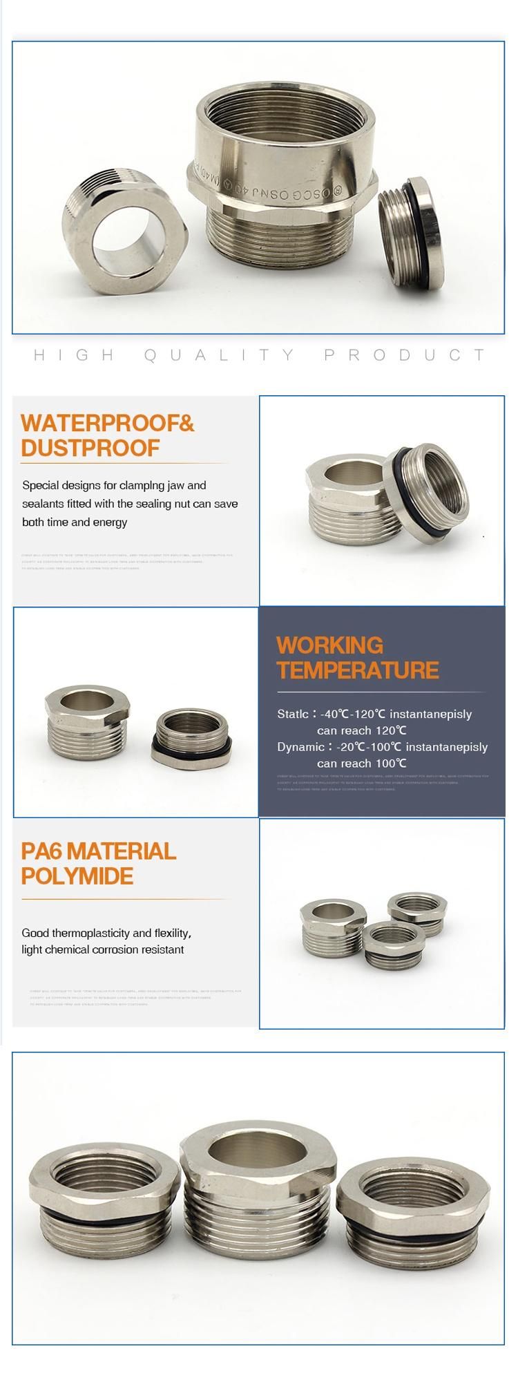 Hexagon Series Brass Adaptor & Reducer for IP68 Metallic Color Cable Gland