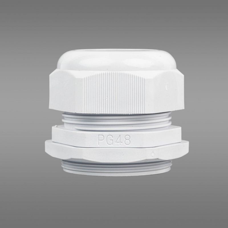 IP68 Grey White Nylon Cable Gland with Washer Pg-19