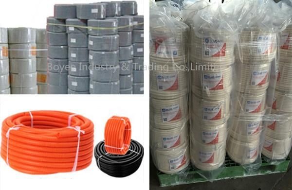 PVC Electrical Flexible Cable Corrugated Connduit Pipe / Electrical Cable Flexible Hose Duct