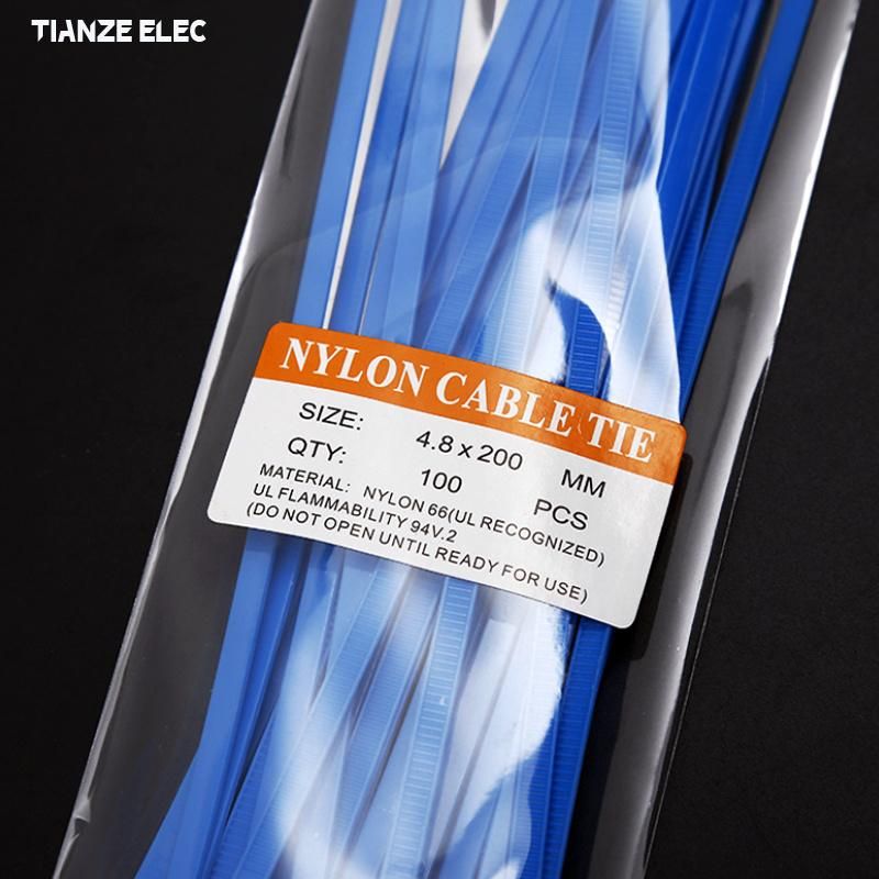 4.8X200mm 8inches UV-Anti Blue Self-Locking Nylon Cable Ties