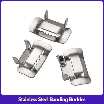 Wholesale Ss201/SS304/SS316 Stainless Steel Cable Ties Buckle L Tooth Screw Type Banding Buckles Belt Strap Ear-Lokt Metal Buckle