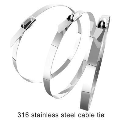 7.9X400mm 304 316 Ball Lock Self-Locking Stainless Steel Cable Ties