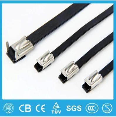 Stainless Steel Releasable Type Cable Tie with Nylon Coating 4.6*150 Free Sample