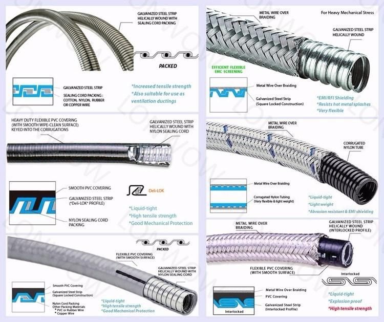 PVC Coated Gi Black Flexible Conduit Cable Hose