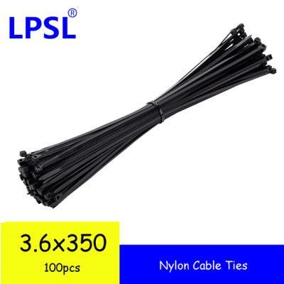 100 Pack 14 Inch Nylon Cable Ties Plastic Strap Wires UV Black Zip Ties 40lbs