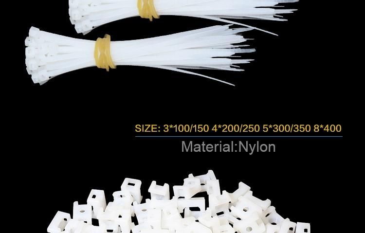 White Network Cable Ties Online Plastic Self-Locking Nylon Cable Tie