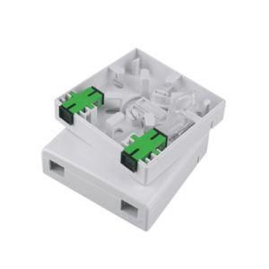 2 Port Fiber Optic Faceplate Wall Mount Sc/APC Mini FTTH Terminal Box with Sc/APC Adapter