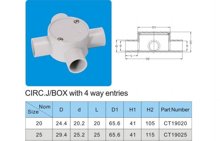 Electrical Plastic Conduit Cable Junction Box Wring