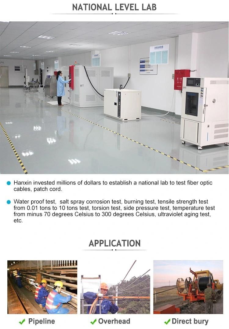 Hanxin 19 years optical fibre ODM factory supply multi strand loose tube GYTS fiber channel cable