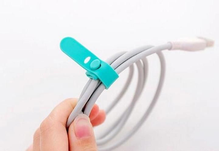 Silicone Cute Candy Color Creative Anti-Loss Earphone Cable Tie Wrap