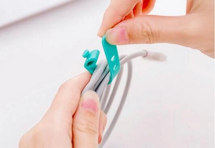 Silicone Cute Candy Color Creative Anti-Loss Earphone Cable Tie Wrap