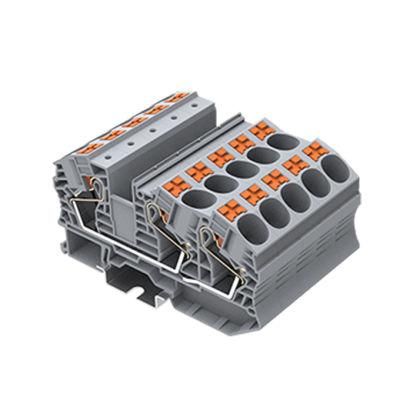 PT16-3-G Push in Spring Type DIN Rail Terminal Block Connector