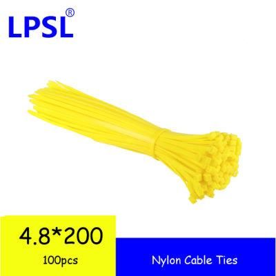 Cable Ties Black 200 mm X 5 mm Lpsl Nylon Cable Ties UV Resistance High Performance Cable Ties Tensile Strength 200 N/20 Kg Pack of 100