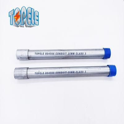 Galvanized Steel BS4568 Conduit / BS4568 Tube / Gi Pipe with Protection Cap