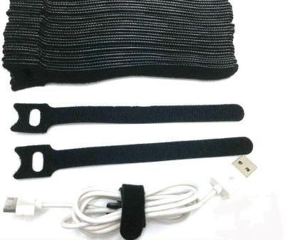 Magic Nylon Reusable Cable Ties with Eyelet Hole Back to Back Cable Tie Nylon Strap Magic Hook Loop Fastener Wrap