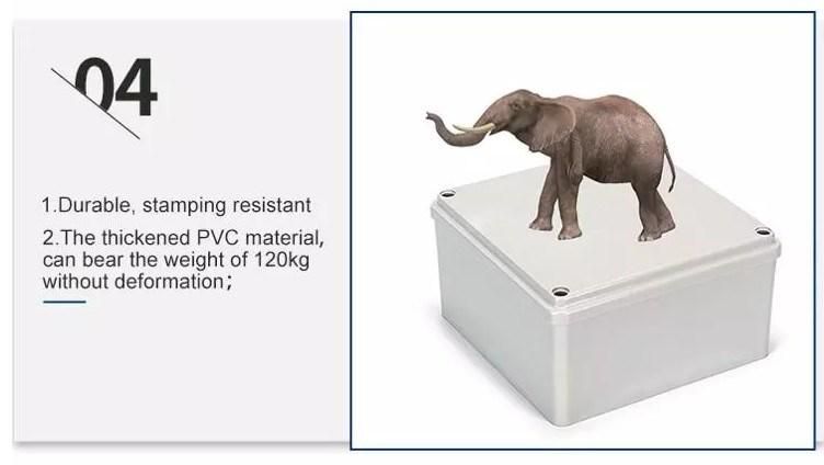 Outside IP67 Square PVC Electrical Conduit Fitting Waterproof Adaptable Box