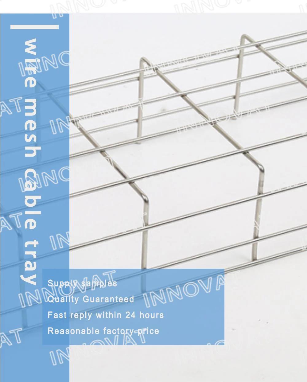 Wire Mesh Cable Tray with Accessories Galvanised Ventilated Carbon Steel T Welding Flat Wire Mesh