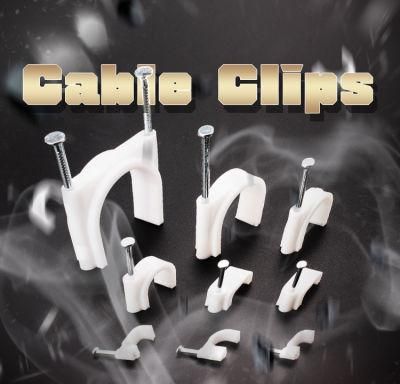 94V-0 Metal 2 Wire Cable Clip Electric Nail Cable Clip with Polybag