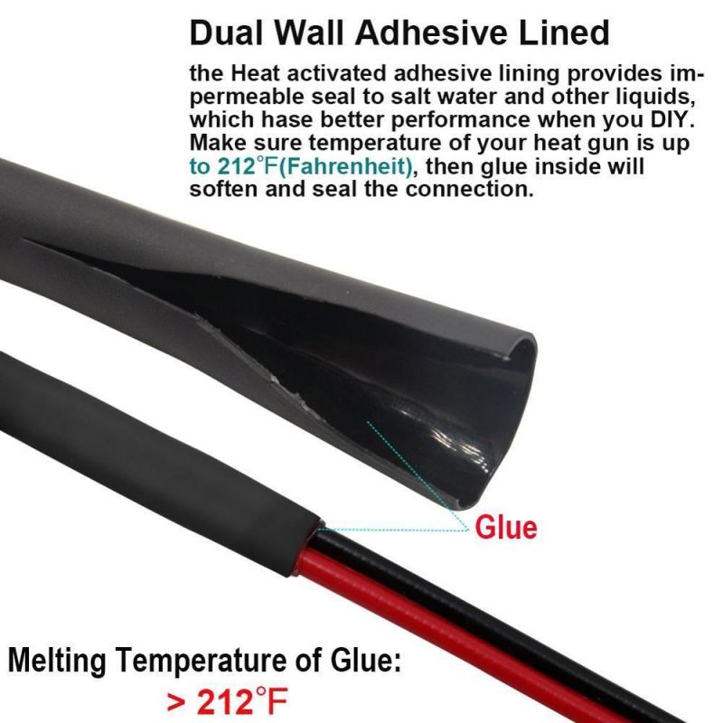 Dual Wall Adhesive Heat Shrink Wire Wrap Assortment Tubing Electrical Sleeve Kit with Case