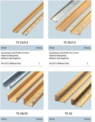 DIN Rail with Fine Surface Been Zinc-Plates Yellow Processed for Panel