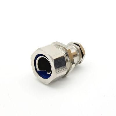 IP65 Nickel-Plated Brass Hose Waterproof Connector Metallic Cable Gland