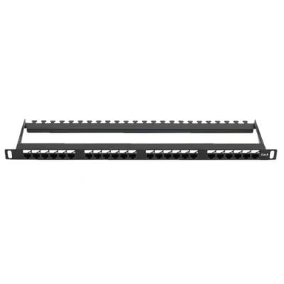 0.5u UTP Aluminium Patch Panel CAT6 24 Port Rack Network Patch Panel with Bracket