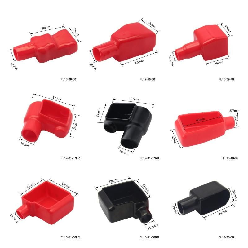 Red and Black Top Post Flexible Battery Terminal Cover