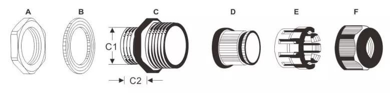 Hottest Full Plastic Pg21 Nylon Cable Gland, IP 68 Spiral Cable Glands