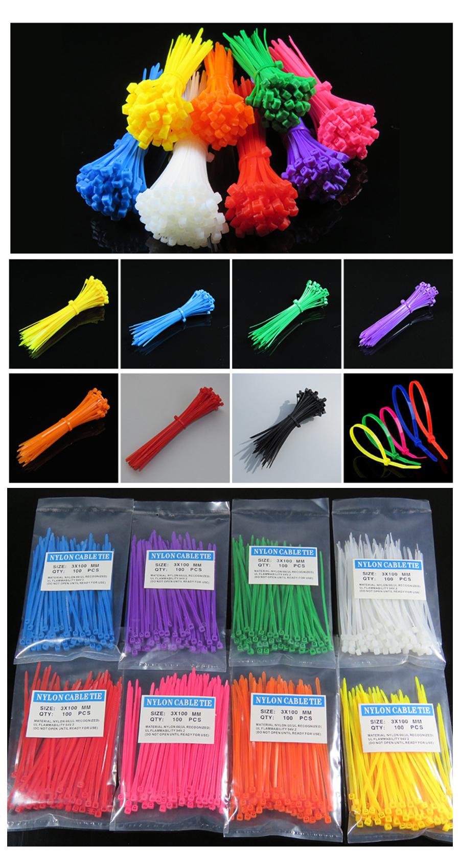 Customized Adjustable Double Hook PA 66 Nylon Cable Tie Plastic Wire Zip Ties Self-Locking Releasable Cable Accessories Factory