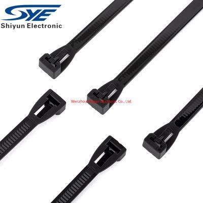 7.2X150mm Black Cord Wrap Wire Strap Releasable Nylon Cable Ties
