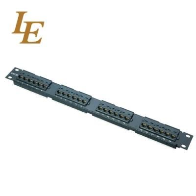 19 Inch Customizable Black UTP 24 Port Cat5e Patch Panels