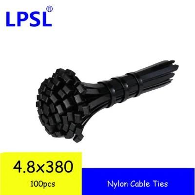 Factory Directly Wholesale 4.8*380 Nylon 66 Black Nylon Cable Tie Sizes