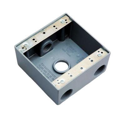 2&prime;&prime; Depth Two Gang Aluminum Waterproof Electrical Outlet Box