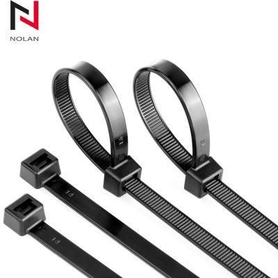 Nylon 66 Black Plastic Zip Cable Tie Nylon Clamp 4.8 mm Width Plastic Zip Cable Tie