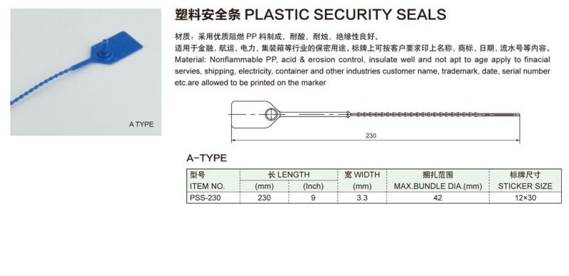 Cable Ties a Type Plastic Security Seals