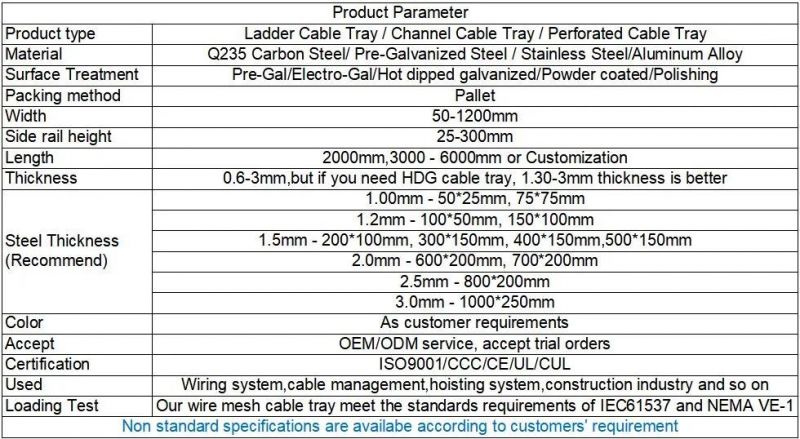 Galvanized Steel Cable Containment Management System Solutions and Cable Support Tray