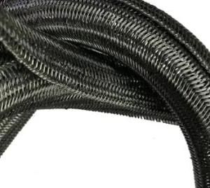 Self-Closing and Open Tubular Shape Pet PA Filament Woven Ribbon Hose Protector for Automobile