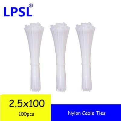4 Inch Zip Ties, 100PCS Nylon Cable Ties, White