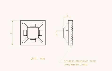 Different Types Professional Cable Tie Mount Nylon Self Adhesive Cable Tie Mounts Base