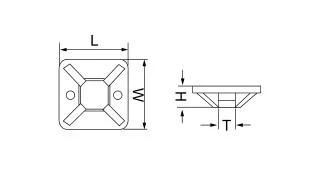 Self Adhesive Cable Tie Mounts Wire Tie Base Holders 20*20