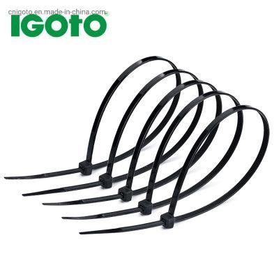 Self Locking Zip Ties Plastic Black Color High Purity Nylon PA66 Cable Ties 2.5*100