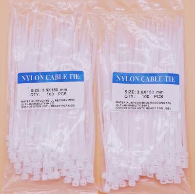 Hot Sale 100PCS/Bag PA66 3.6X250mm UV Self Locking Self-Locking Cable Tie 3.6X250